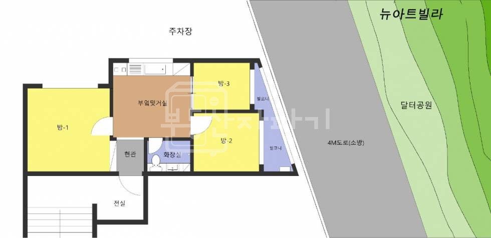 서울 강남구 개포동 방3 화장실1, 집주인 실거주, 빌라 전세. 전세 매물번호 25712 사진 1