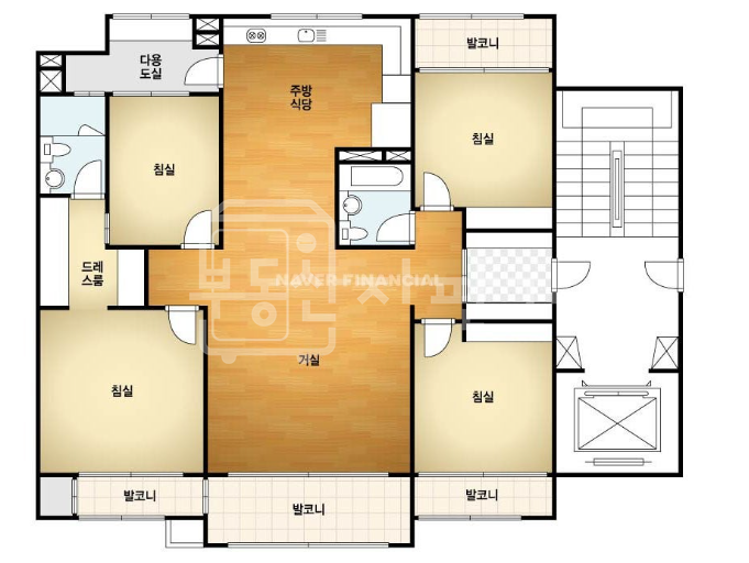 서울 강남구 청담동 청담영풍마드레빌, 방4, 3베이,선호하는 언북초 맞은편, 귀한 대형평형 전세 전세 매물번호 32712 사진 5