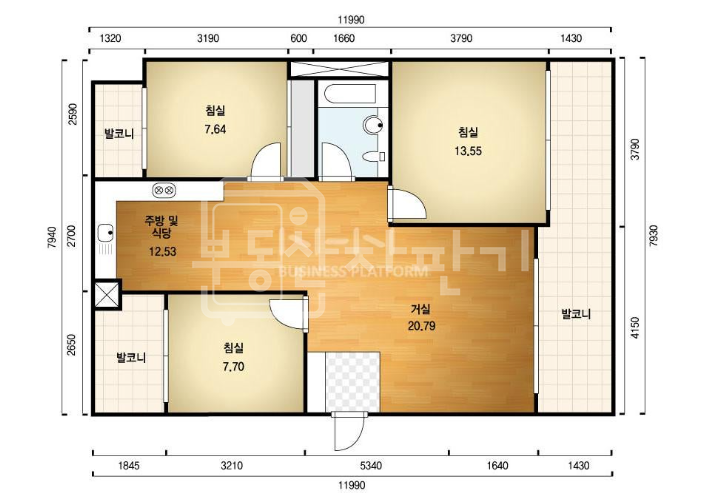 서울 강남구 청담동 방3,확장수리,선호하는 언북초배정,학군과 전망 모두 좋은 집 전세 매물번호 32757 사진 4